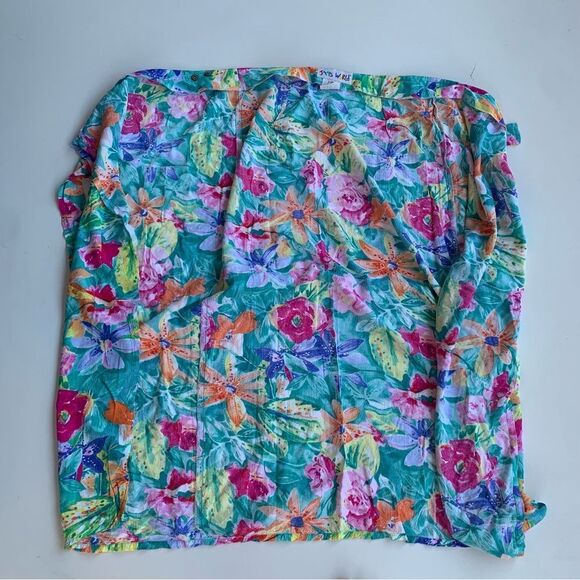 Jams World Tiger Lily Hawaiian Floral True Wrap Skirt Sz Small Adjustable Rayon - Picture 9 of 10